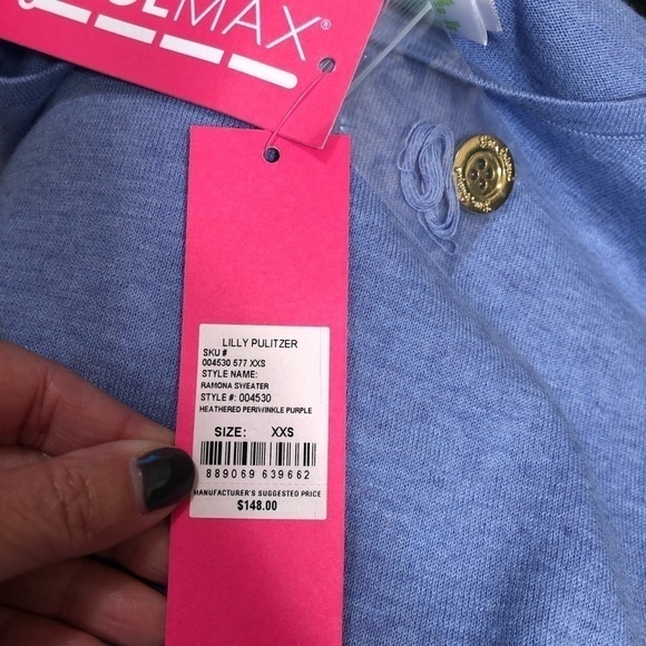 Lilly Pulitzer Ramona Purple Fringe Sweater Sz XXS - Picture 5 of 7